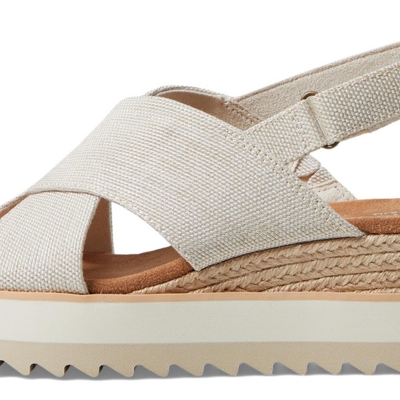 Toms Diana Crossover comfy chunky wedge espadrille Sandals neutral 8 NWT - Picture 10 of 13